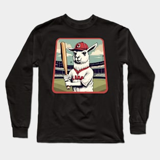 Llama baseball player Long Sleeve T-Shirt